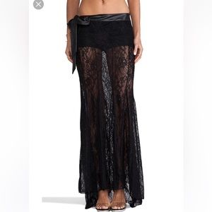 Beach bunny love haus bedroom eyes maxi sheer lace buttery soft leather trim